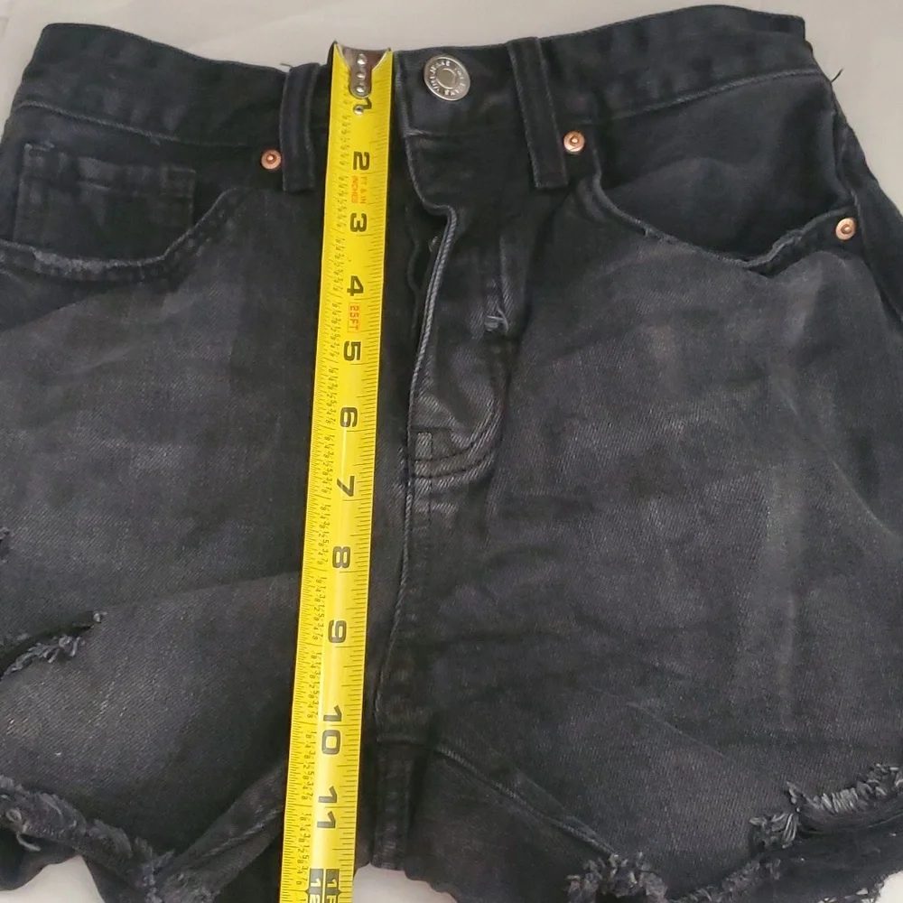 YMI Mom Fit Shorts Black Distressed. Size 1/25